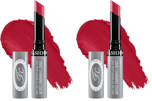 Image of FASHION COLOUR Kissproof Non Transfer Lipstick | Water Resistant & Smudge Proof | Non-Drying | Lightweight | Long Stay Upto 15Hrs | Orange Red (Pack of 2)