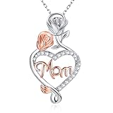 Gifts for Mom,Rose Heart Infinity Mom Necklaces for Women, Birthday Mothers Day Jewelry Gifts for Mo