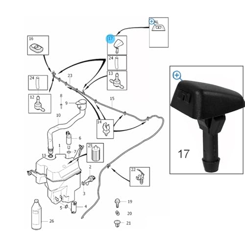 Boquilla limpiaparabrisas delantero para Volvo C30 V40 y XC90 4