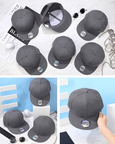 Image of 15 Pack Snapback Hats for Men Hip Hop Style Solid Baseball Hats Adjustable Snapback Cap Flat Brim Baseball Caps