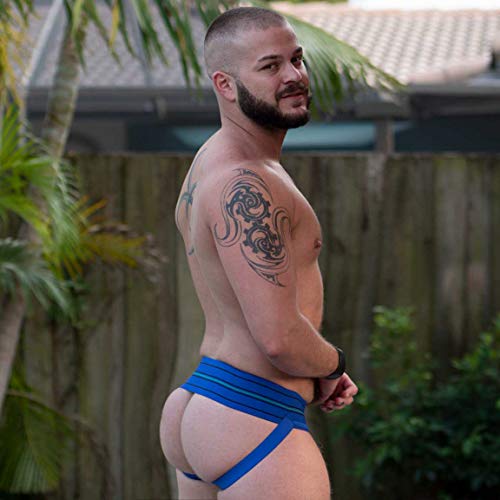 Gruff Pup Quarterback Jockstrap - Blue - Medium - Thumbnail 5