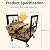 RUCOIN Firewood Rack, Powder Coated Steelwaterproof And Rust Proof, Bear Up To 150 Pounds, With Pulleys Can Moved Freely, 15.7 In(L) x11.8 In(W) x17.7 In (H), Indoor and Outdoor Firewood Rack