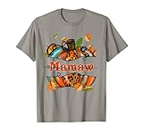 Mamaw Pumpkin Leopard Mamaw Thankful Grateful Blessed T-Shirt