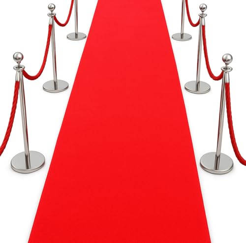 Sparkles Partyware Lot de 3 tapis de couloir rouge pour intérieur et extérieur, décoration parfaite pour fêtes hollywoodiennes, mariages, bals