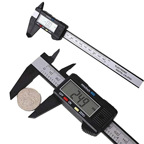 6" 150mm Carbon Fiber Electronic Digital Vernier Caliper Micrometer Guage LCD for Household DIY