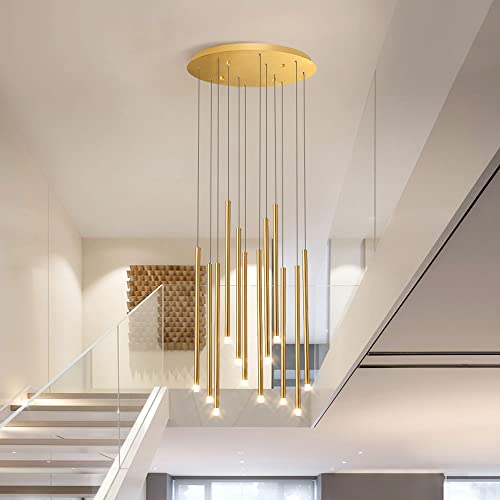 Escalier en colimaçon sublimé par un lustre 12 lumières moderne LED - 3