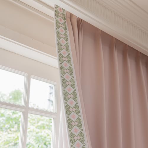 VisionaryHomeDesign Soft Blush Cotton Blend Blackout Curtains 50W X 96L