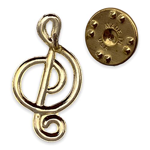 Stockpins Treble Clef Lapel Pin - Gold Music Pins For Musicians, Theatre, Or Drama Club, Musical Note Pins And Musical Instrument Pins For Men And Women, Drama Pin And Musical Brooch #TOP4