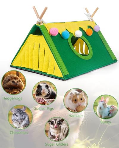 Harhana Esconderijo de porquinhos-da-índia, casas e habitats de pequenos animais, gaiolas de túnel p