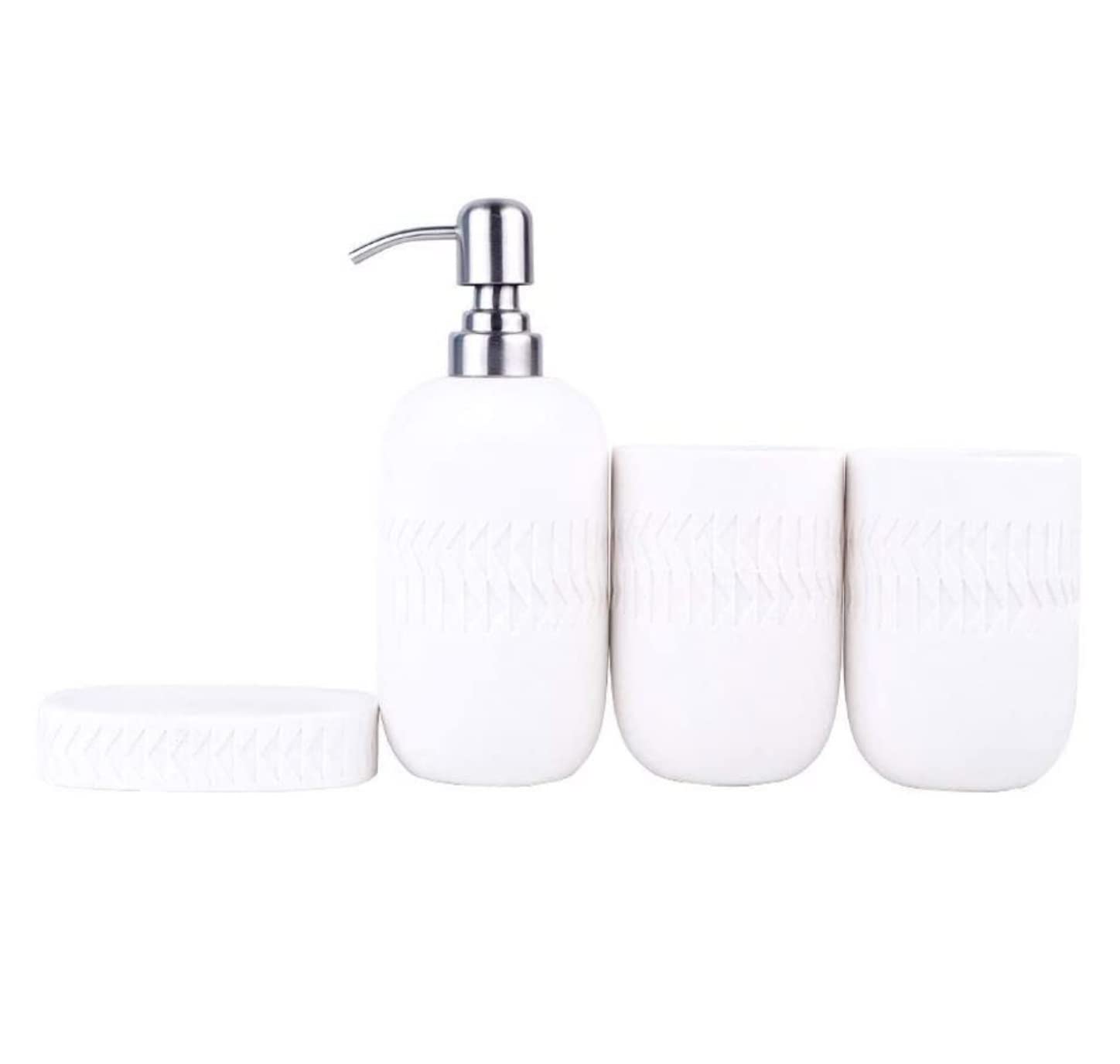 Set de Baño Juego de Accesorios de Baño Conjunto de accesorios de baño Conjunto de baño de 4 piezas Conjunto de baño con patrón de triángulo nórdico Decoración de lavado para regalo Juego de Baño Acce