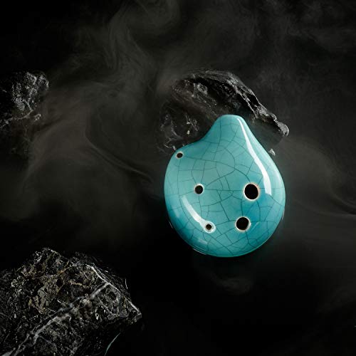 Ocarina 6 Hole Strawfire Triforce Ocarina - Legend Of Zelda Ceramic Ocarina (Ocarina 6 Hole -Blue) #TOP5