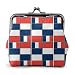 Monedero de Cuero Francia Bandera Rompecabezas Hebilla Monederos Monedero Vintage Beso-Cerradura Cambiar Monedero