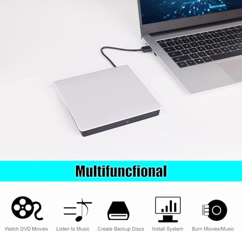 Unidad externa lectora y grabadora de CD/DVD USB 3.0 miniatura 5
