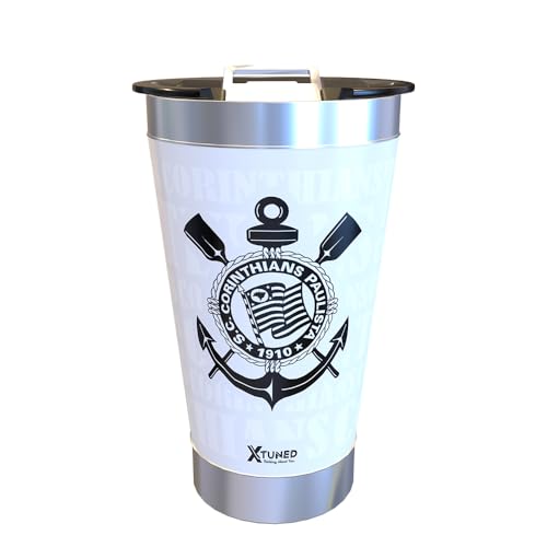 Copo T&eacute;rmico Personalizado Futebol Time com Tampa E Abridor 473ML - XTUNED (Corinthians - Estampa 2...
