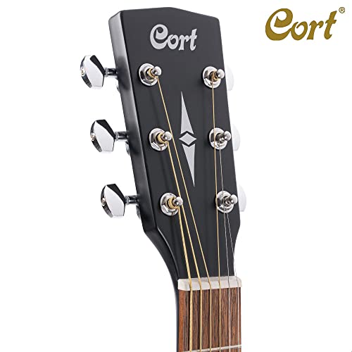 Image of Cort AD810BKS Standard Dreadnought Guitar, Spruce Top, Mahogany Back & Sides, Black Satin