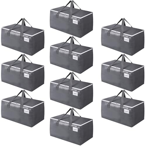 BlissTotes Large Moving Bags, Storage Bags, 76L-10 Pack