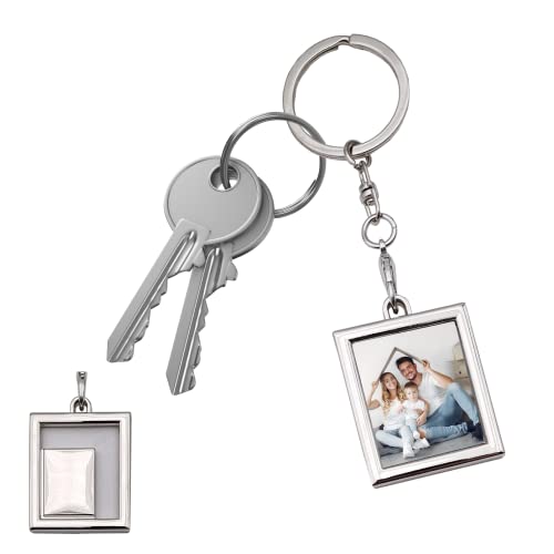 Portachiavi con Cornice Portafoto Miniatura in Metallo Foto Staccabile Regalo Personalizzabile per Compleanni, Matrimoni, Feste DIY Fai da Te Artigianale Commemorativo