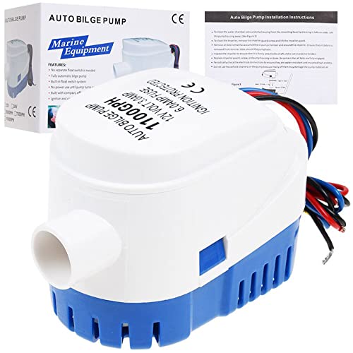 Acelectronic Pompe de cale automatique, pompe de cale Yacht, pompe à flotteur 12 V 1100 g Cover