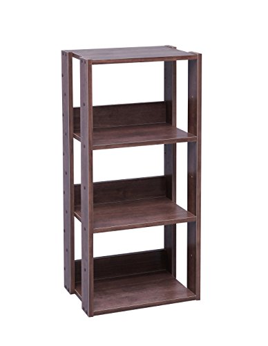 IRIS USA 3-Tier Open Wood Bookshelf, Dark Brown OWR-400BR