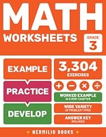 3rd Grade Math Worksheets: Addition, Subtraction, Multiplication, and Division Exercises for Kids Ages 7-9 B0BKS8QX7N Book Cover