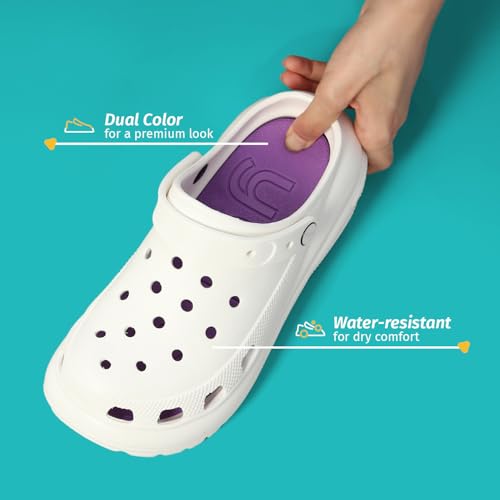 Image of YOHO Jumbo Clogs for Women & Girls | Lightweight & Waterproof Monsoon Footwear | Chunky Design with Back Strap Rainy Sandals