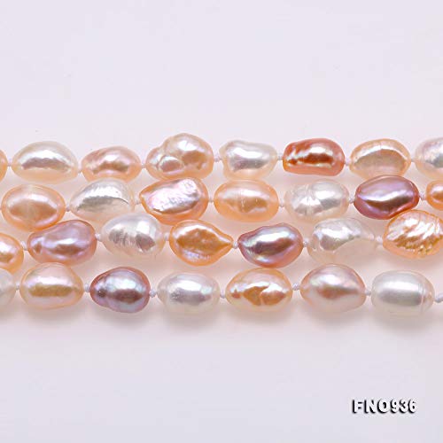 JYX Collana lunga di perle 7-8 mm multicolore