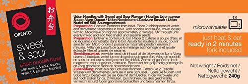 Obento Sweet & Sour Udon Bowl, Fertiggericht für die Mikrowelle, 240 g