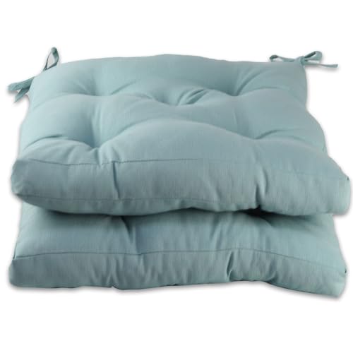 various Pack 2 Cojines para Silla，Cojin de Asiento Decorativo Funda de Poliéster y Relleno de Fibra Hueca 40x40x5cm,Ideal para Comedor, Terraza, Salón y Restaurante,Color Verde Agua