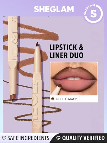 Image of SHEGLAM 2 In 1 Matte Lip Liner and Long Lasting Lipstick Set Makeup - Deep Caramel