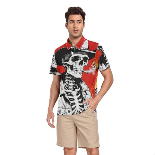 Polo Cowboy Skull Red Fire : fini la transpiration avec ce t-shirt de travail respirant