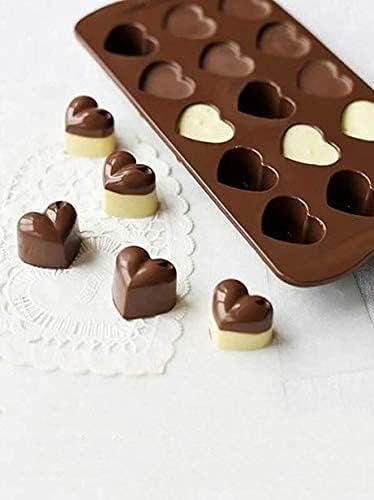 Image of Clazkit Flexible and Reusable Silicone Alphabet, Smiley, Cadbury, Mini Heart, Chocolate Bar and Zigzag Chocolate Molds for Making Chocolate /Candy, Jelly, Cake Decoration - Pack of 6