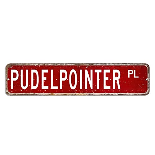 godblessign Pudelpointer Vintage Metal Sign Pudelpointer Lover Gift Sign Pet Animal Lover Metal Wall Art Plaque Custom Street Sign Rustic Decor for Porch Home Quality Metal Signs
