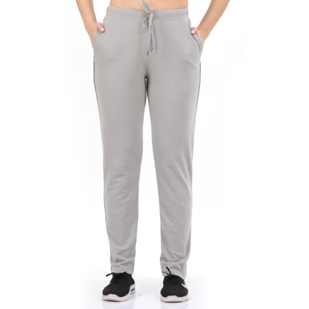 lango Women's Regular Track Pants, Women's Cotton Track Pants, Comfortable Gym & Workout Wear, Stylish Track Pant with Drawstring Black with Breathable Fabric-picture-55