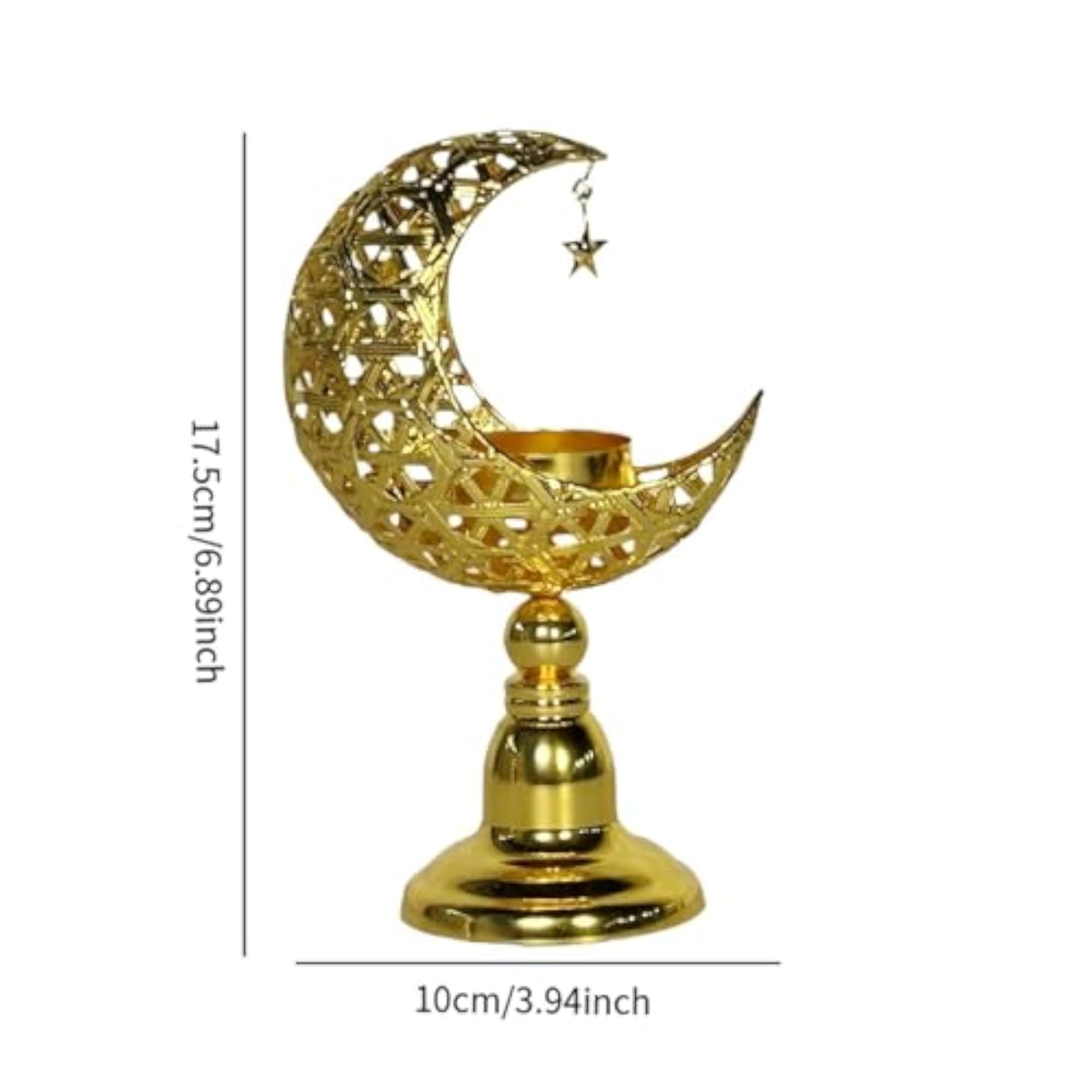 Moon Candle Holder Eid Mubarak Tea Light Holder for Indoor Party