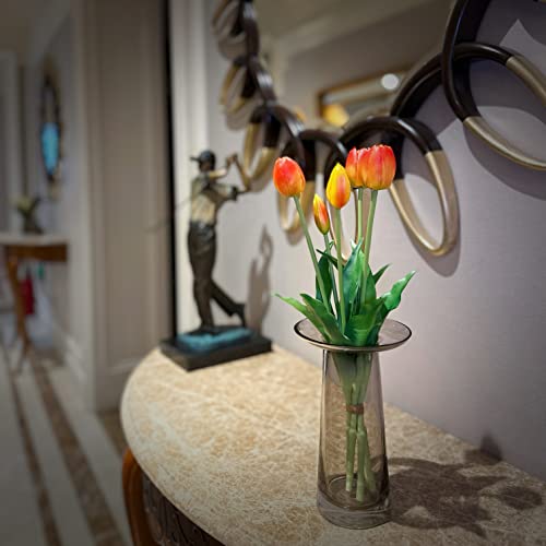 WAKISAKI 16-inch Premium Real Touch Fake Tulips, Artificial Flowers with Buds, Flexible Stem Easy to Shape - Image 3