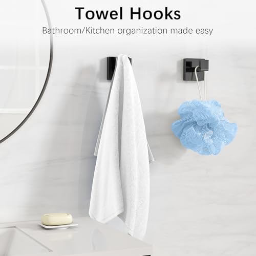 Bathroom Hardware Accessories Set, 10 Piece Black Towel Bar Set Stainless Steel, Towel Racks for Bathroom Wall Mounted Towel Holder Set, 24 inch - image 6