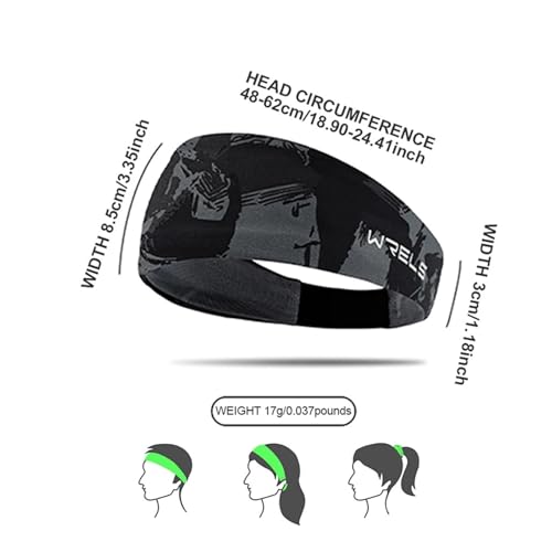 Banda para el cabello deportiva unisex transpirable elástica verde 3