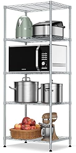 5 Tier Shelving Unit Adjustable Storage Shelf Metal Storage