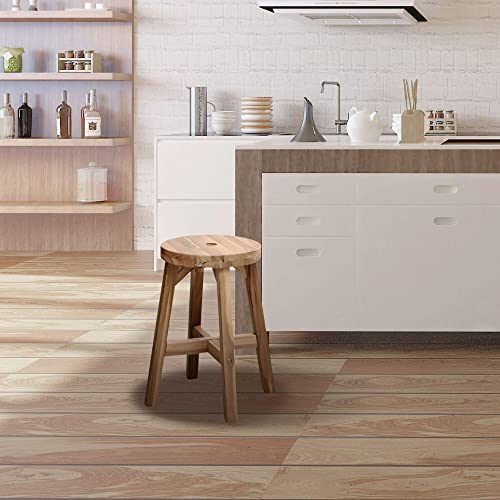 Lestar Solid Acacia Wood Stool Bedside End Tables Sub-Stool Wooden Step Stool (Round Top Stool) #TOP2