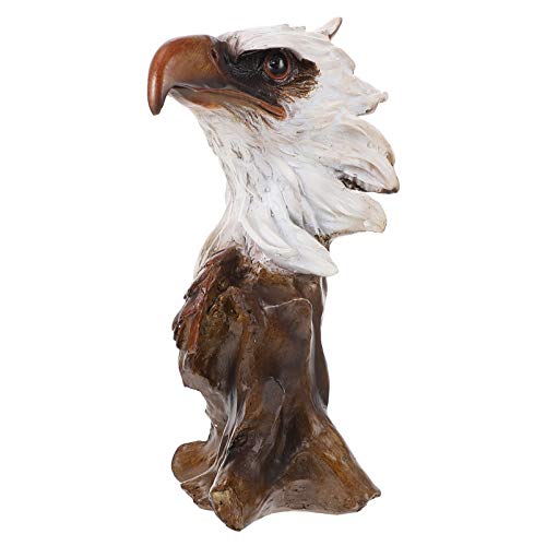 IMIKEYA Estátua de cabeça de águia de resina Busto Floresta Animal Selvagem Escultura Ornamento de P