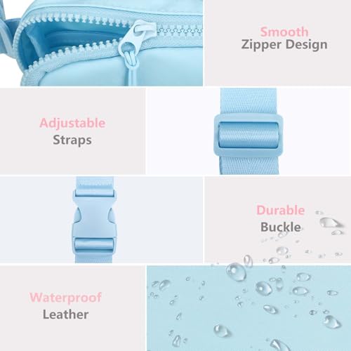 Image of Fanny Pack for Kids Girls 10-12 - Small Waist Belt Bag with Initial Letter Patch and Extender Strap for Women Teen Girl Friends Mini Bum Hip Travel Purse Crossbody Belt Bag Lavender Blue E
