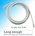 Extension Hose with Metal Ends, NIBP Cuff Connector, compatible with T5 T6 T8 ipm 5 10 12 iMEC, 9.8ft Long (3m)