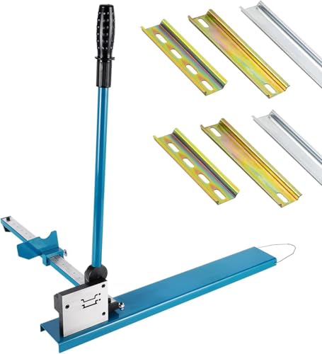 二重溝Dinレールカッター、50CM定規付き、スロット付きスチール/アルミニウムレールを切断するためのトランキング切断機、幅35mm、高さ7.5mm blue