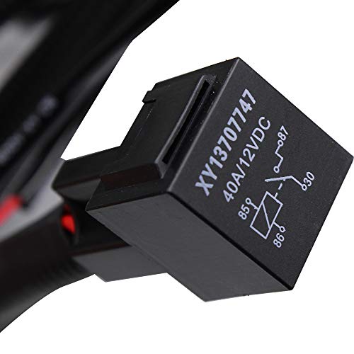 Huiqiaods H11 880 881 H8 Universal 40A Relay Wiring Harness Kit Fits Led Automotive Fog Light Conversion Assemblies #TOP4