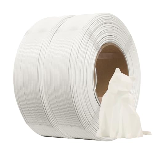 Image of eSUN PLA+ Refilament 1.75mm, 3D Printer Refill PLA Plus, 1KG per Roll, 2 Rolls Spoolless 3D Printing Filament for 3D Printers,White