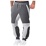 Jogginghose Herren Baumwolle Sporthose Herren Lang Cargohose Herren Warm Baggy Relaxing Hose Sweathose Stretch Jogger Fitnesshose Leichte mit Taschen Trainingshose Herren, LanggrößE grau XL