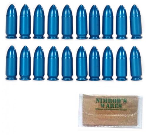 Nimrod's Wares A-Zoom 15316 - Gorra Luger de 9 mm, color azul, paquete de 20 unidades con paño de microfibra