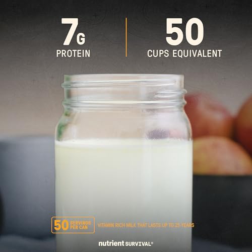 Nutrient Survival Vitamin Powdered Milk, Freeze Dried Prepper Supplies & Emergency Food Supply, 21 Essential Nutrients, Soy & Gluten Free, Shelf Stable Up to 25 Years, One Can, 50 Servings - Image 3