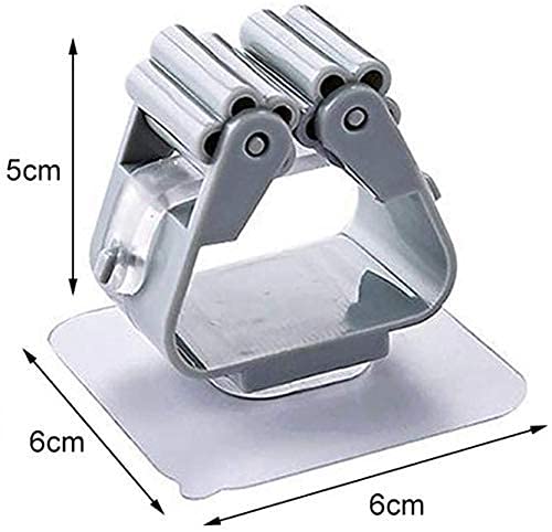 Image of Pack of 5 Mop Broom Holder, Self Adhesive Mop Organizer Wall Mount Broom Clips Holder for Kitchen Bathroom Closet Garden Garage (Broom Holder Sticker-5)