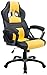 CLP Poltrona Gaming Ufficio Pedro XL I Sedia Racing Imbottita In Similpelle I Poltrona Sport Reclinabile, Colore:nero/giallo